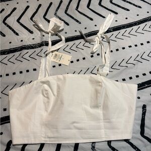 A New Day White Crop Top with Tie Straps
